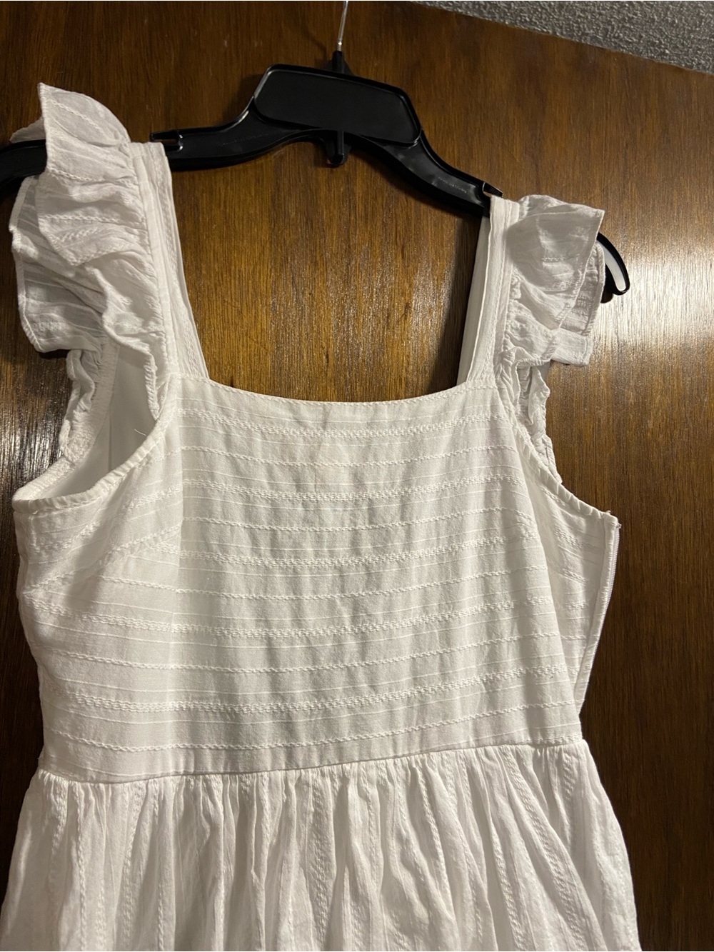 White Ruffle Mini Dress With Bows - Picture 2 of 6
